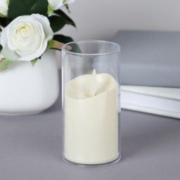 Свеча светодиодная подвижный фитиль в подсвечнике 10 см / VFR-22 /уп 12/360/