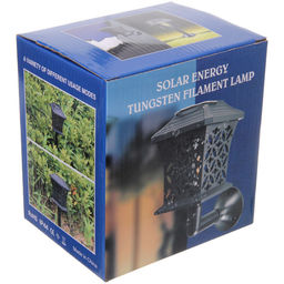 Фонарь садовый "Винтаж" 12*12*13,5 см (h=60 см) на солнечной батарее (универсальный), тёплый белый