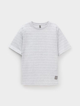 КР 302912/св.серый меланж,полоска к634 фуфайка (футболка) для мал