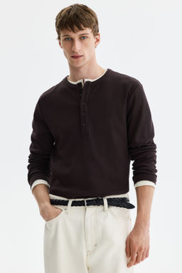 Camiseta de canal? con cuello panadero Slim Fit - H&m фото 4