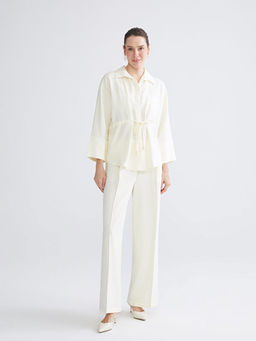 Ba?lamal? ?p Detayl? Oversize Kad?n G?mlek