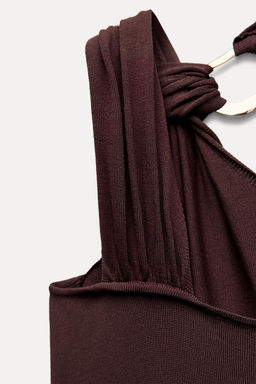 GOLD APPLIQUE KNOT DRESS - Zara фото 9