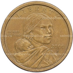 Монета 1 доллар 2000 года P США Сакагавея Парящий орел