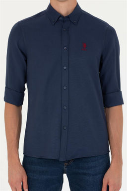 Мужская темно-синяя базовая рубашка с длинным рукавом Неожиданная скидка в корзине - U.s. polo assn фото 6