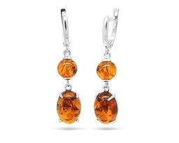 Серьги из серебра янтарь, СП21