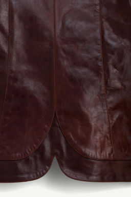 LIMITED EDITION 100% LEATHER CROPPED BLAZER - Zara фото 9
