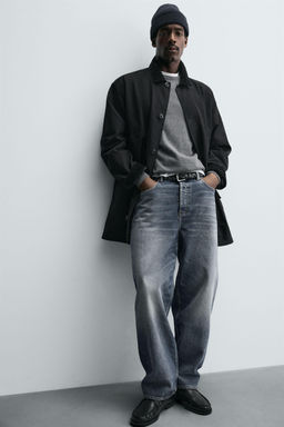 DENIM TRENCH COAT WITH CONTRAST COLLAR - Zara фото 6