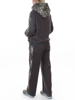 008 DK. GRAY/LEOPARD Костюм спортивный зимний женский (95% хлопок, 5% полиэстер)