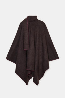 KNIT CAPE WITH CONTRAST THREAD SCARF - Zara фото 5