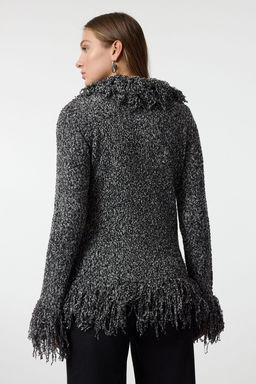 Siyah Sacakl? Mont Gorunumlu Pamuklu Triko H?rka TWOAW25HI00233 - Trendyolmilla фото 5