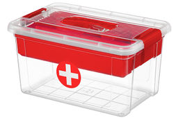 Контейнер StorMax Аптечка 35,5*23,8*19 см с крышкой с 2-мя защелками +вкладыш (прозр-красный)(650) - Elan gallery фото 13