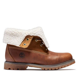 Женские ботинки Timberland Authentics Teddy Fleece WP Fold-Down коричневые фото 4