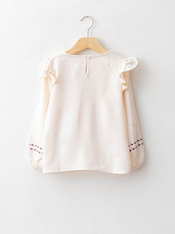 Bisiklet Yaka Nak??l? Uzun Kollu Viskon K?z ?ocuk Bluz - Waikiki фото 2