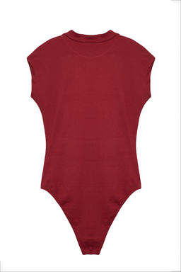 Bordo Fitted/Vucuda Oturan Uzun Kollu Dik Yaka Esnek C?tc?tl? Orme Body TWOAW25BD00003 - Trendyolmilla фото 7