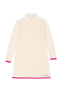 Кремовое трикотажное платье для девочки - U.s. polo assn фото 3
