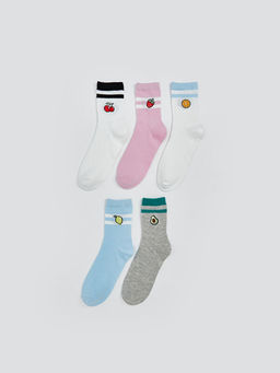 Desenli K?z ?ocuk Soket ?orap 5li