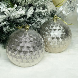 Цена за 2шт. Новогодние шары 10 см (набор 2шт) "Мягкое сияние", Шампань