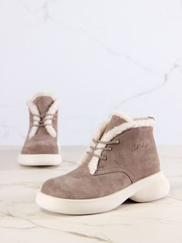 Ботинки EDART 308.927be. капучино замша/шерсть фото 3