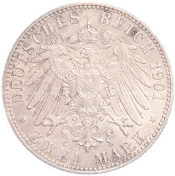 Монета 2 марки 1901 года Германия (Пруссия) 200 лет Пруссии