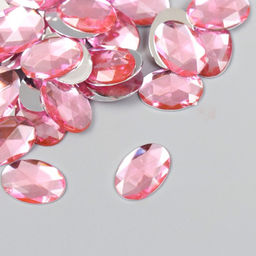 Декор для творчества пластик Стразы овал. Светло-розовый набор 150 шт 1х1,4 см
