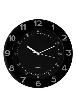 Часы настенные интерьерные, бесшумные, плавный ход, d=32 см, внутренний d=23.7 см, чёрные