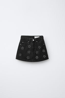 DENIM SKIRT WITH SPARKLY STARS