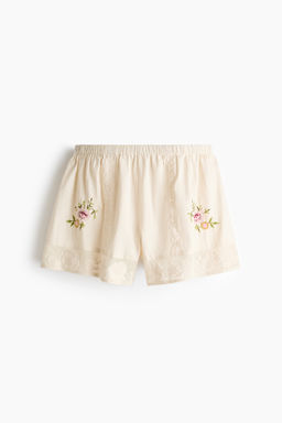 Linen-blend pyjama shorts