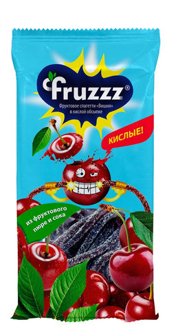 Фруктовые спагетти в кислой обсыпке со вкусом вишни, 80 г