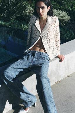 BEADED OPEN KNIT BLAZER - Zara фото 2