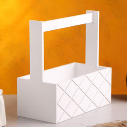 Подарочный ящик «Эллада», 25×12.5×25 см, деревянный, с ручкой, белый