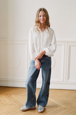 WIDE-LEG JEANS WITH STAR PATCHES - Zara фото 5