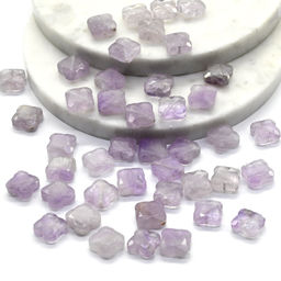 Бусина для творчества Клевер из аметиста светлого граненого 13*13мм, 1шт Радуга камня