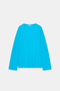 CAMISETA ALGOD?N Y LINO / Azul el?ctrico - Zara фото 9