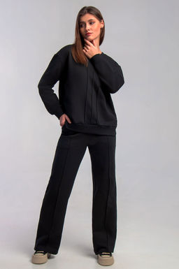 Арт. 2531 Костюм с брюками женский 44-50 (4 шт) Цвет:верх-черный,низ-черный