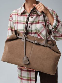 Замшевая сумка Daniela DBR 31375 серо-коричневый фото 3