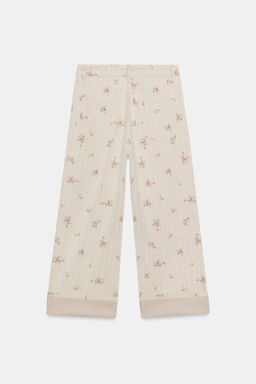 JEANS ZW COLLECTION TAPERED TIRO MEDIO FLORES / Beige - Zara фото 9