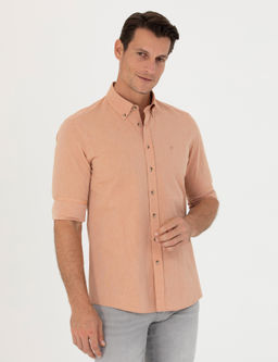 Turuncu Slim Fit Uzun Kollu G_mlek