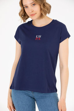 Kad_n Lacivert Bisiklet Yaka Ti__rt - U.s. polo assn фото 3