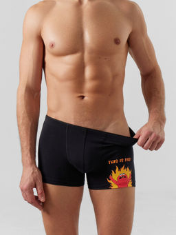 Цена за 2 штуки! ТРУСЫ МУЖСКИЕ черный +печать3 411134