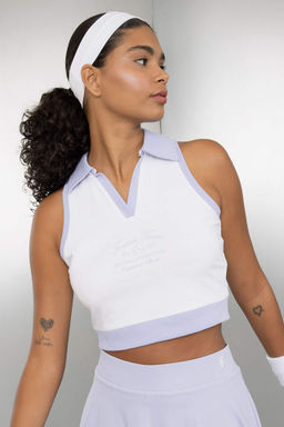 DeFactoFit Crop Polo Yaka Bask?l? Sporcu Atlet  фото 2