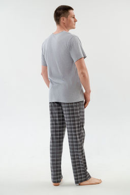 Пижама мужская из футболки с коротким рукавом и брюк из кулирки Генри серый меланж - Амадэль фото 7