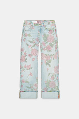 TRF LOOSE FOLDED PRINTED low-rise JEANS - Zara фото 2
