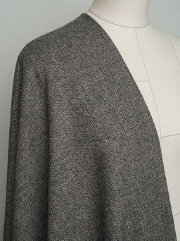 Шерсть пальтово-костюмная Твид Мелкая елочка цв.черный/бежевый, ш.1.5м, шерсть-40%, п/э-60% - Купава фото 3