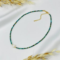 Колье из Бирюзы и Жемчуга 42 см +