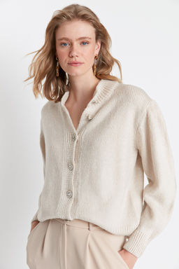 Tas Yumusak Dokulu Mucevher Dugmeli Ceket Gorunumlu Triko H?rka TWOAW21HI0034