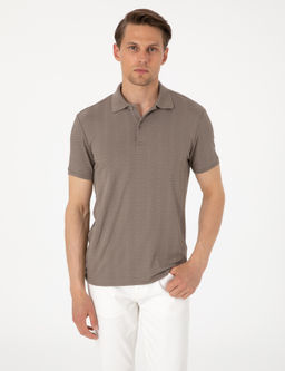 Koyu Vizon Slim Fit Polo Yaka Ti__rt