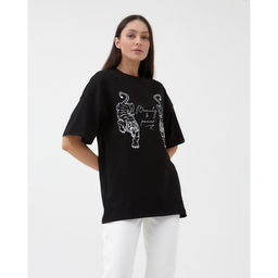 Футболка женская MIST Tiger, размер 44-46, чёрная