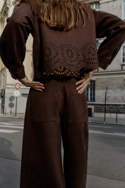 SUEDE-EFFECT CULOTTES WITH LASER-CUT HEM - Zara фото 5