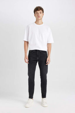 Узкие зауженные джинсовые брюки с нормальной талией и зауженной посадкой - Defacto фото 3