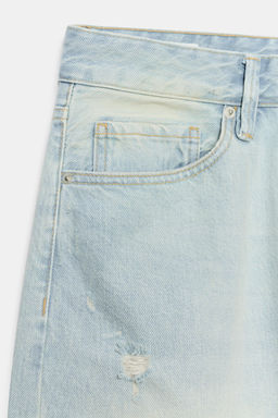 BERMUDA JORTS DENIM TRF ROTOS TIRO MEDIO / Azul claro - Zara фото 7